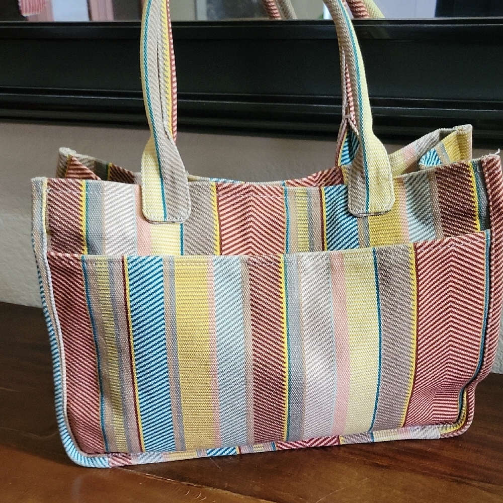 Vince Camuto Alula Striped Tote Bag